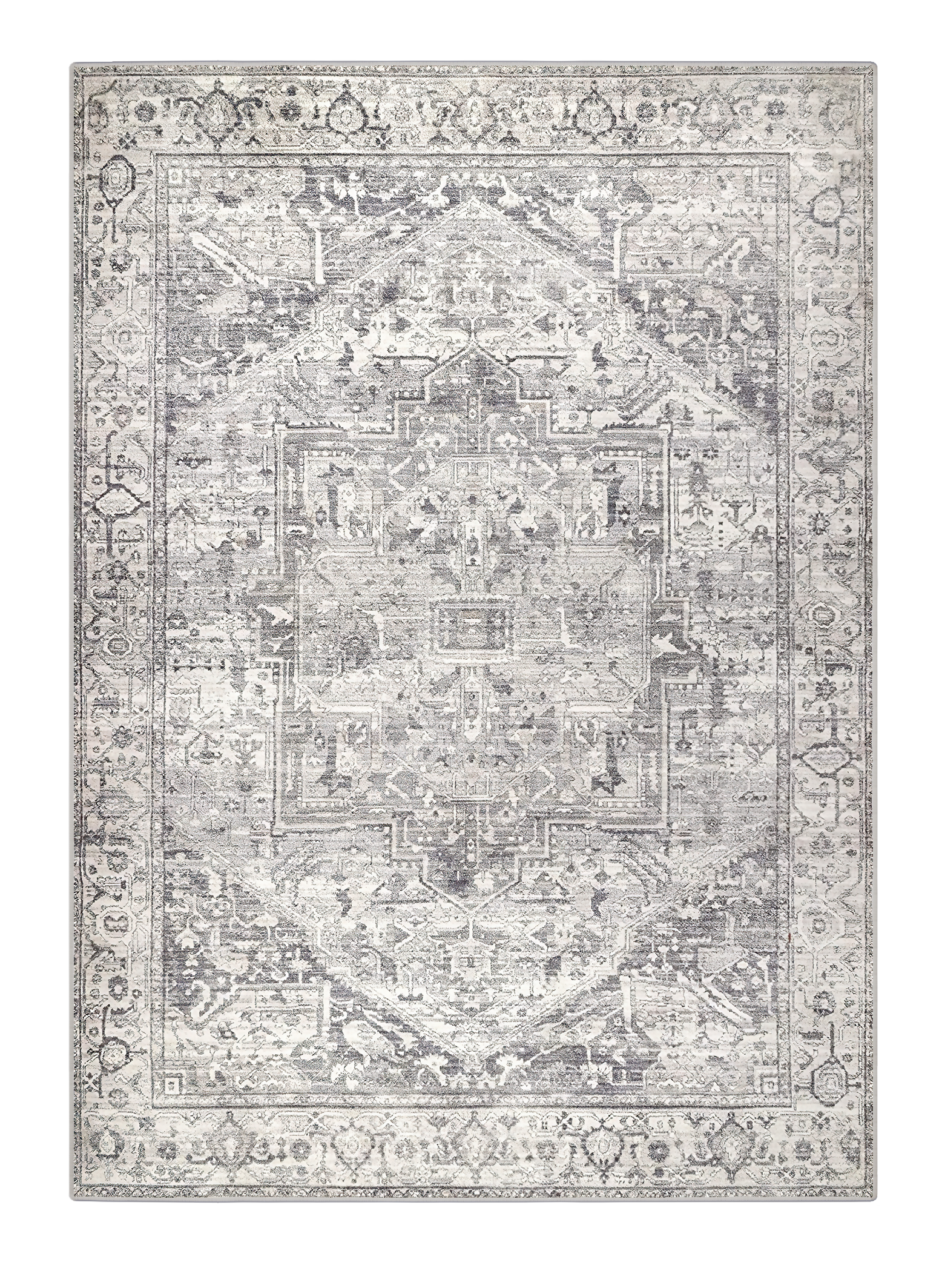 Shop Washable Traditional Grey Rug - Get Any Size